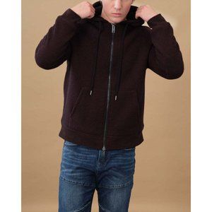 Industry Republic Clothing Hoodie Jacket NEW Mens Medium Bordeaux Faux Fur Lined